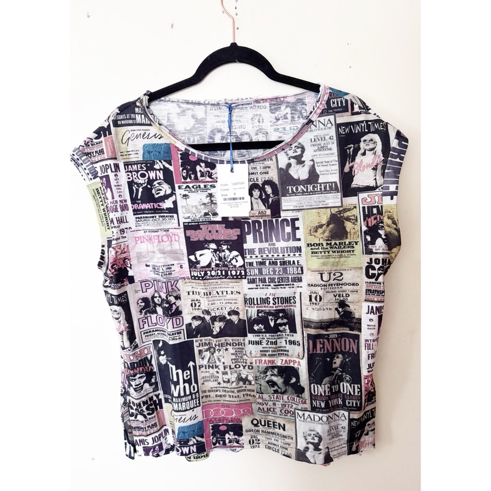 Printed Artworks Rock Tickets oversized t shirt size small - Picture 6 of 6